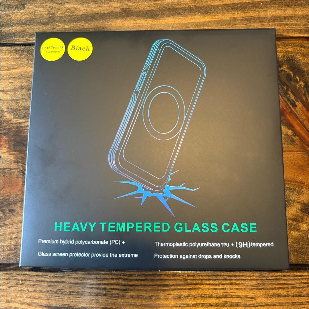Heavy Tempered Glass Case - Black